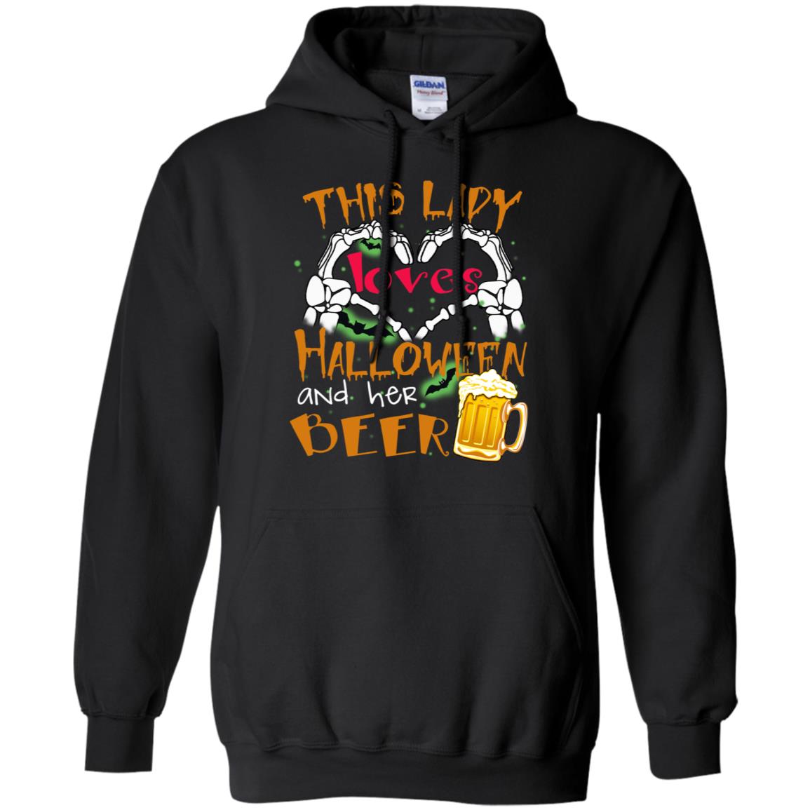 This Girl Loves Halloween And Her Beer Funny Halloween Shirt For Beer LoversG185 Gildan Pullover Hoodie 8 oz.