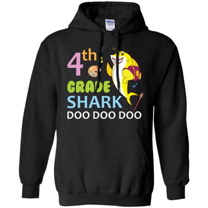 4th Grade Shark Doo Doo Doo Back To School T-shirt Black