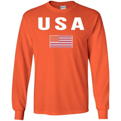 American Flag Us America United States T-shirt Orange