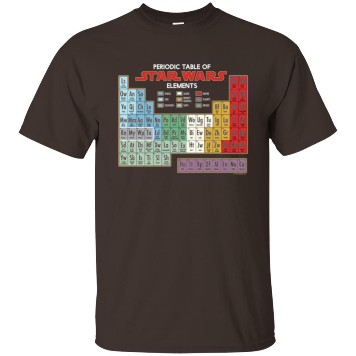 Film T-shirt Star Wars Periodic Table Of Elements Graphic Dark Chocolate