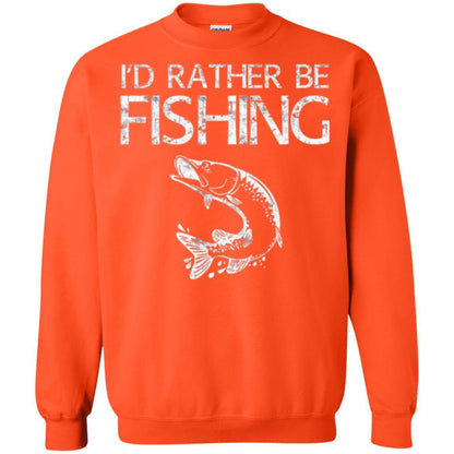 Fisherman T-shirt I'd Rather Be Fishing Orange