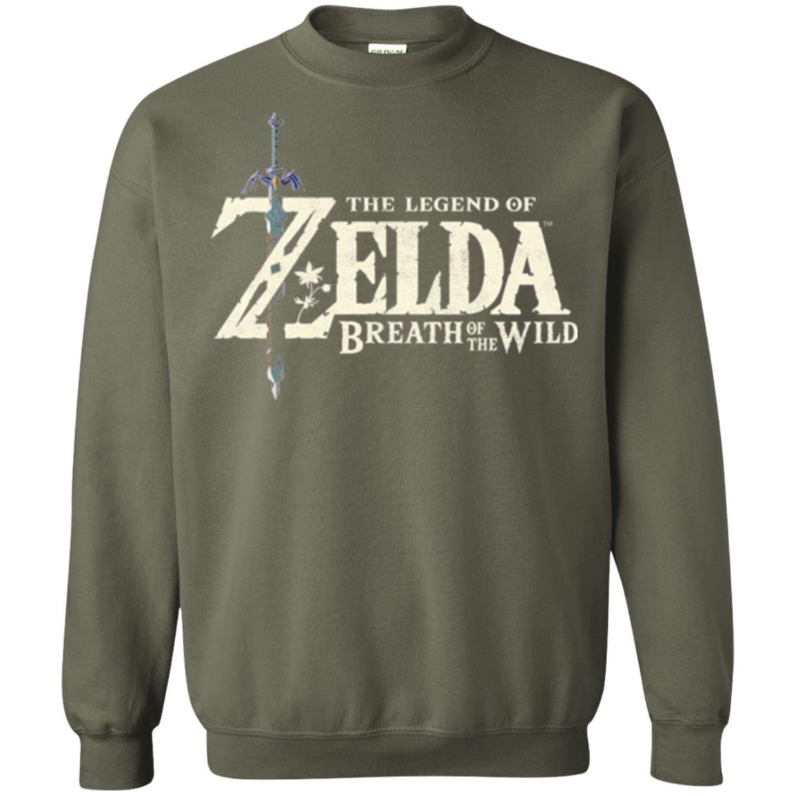 Game T-shirt Nintendo Zelda Breath Of The Wild Military Green