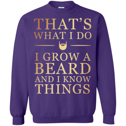 Beard T-shirt That_s What I Do I Grow A Beard And I Know Things Purple