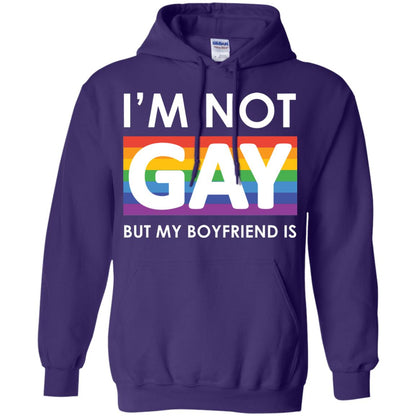 I_m Not Gay But My Boyfriend Is Lgbt Shirt Purple