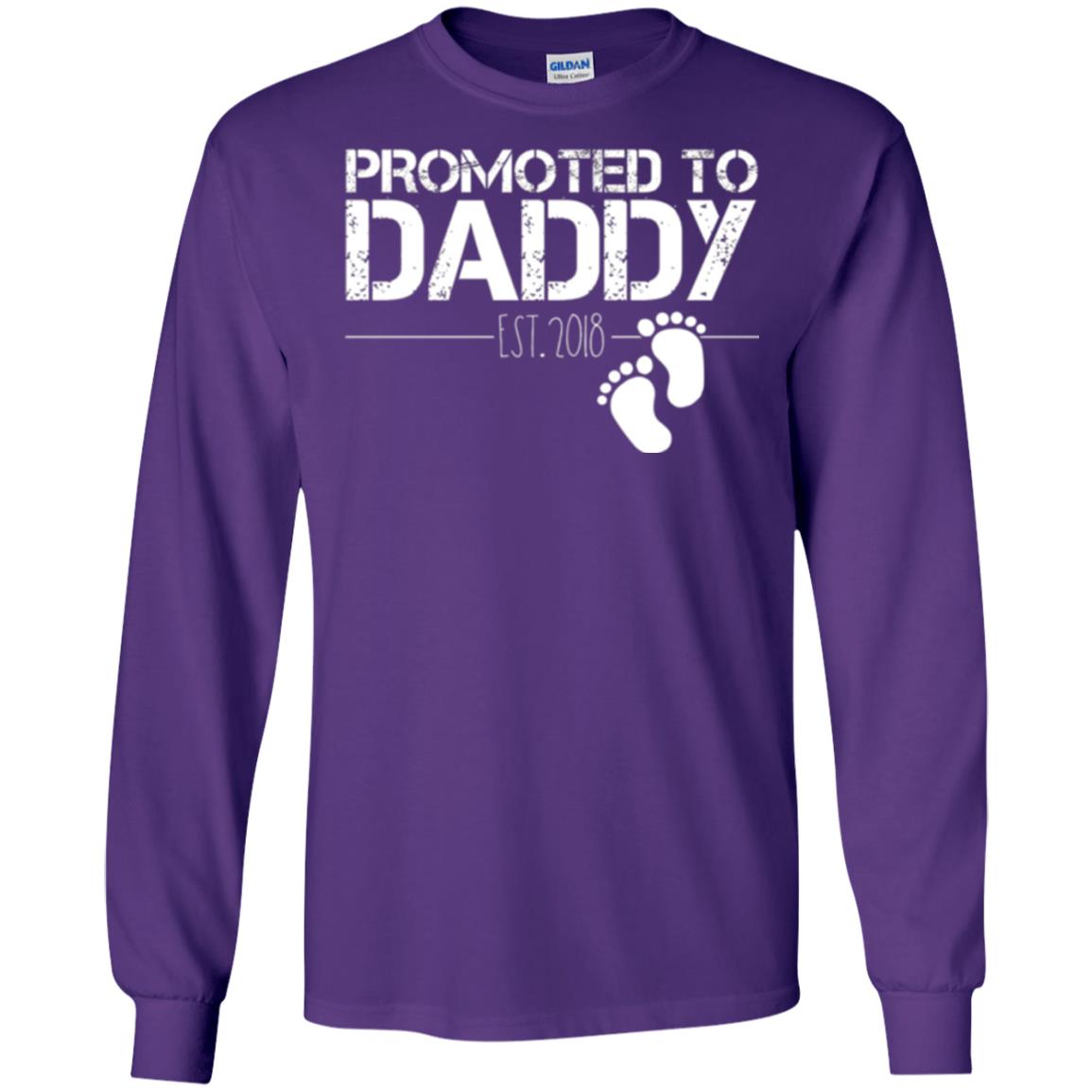 Daddy T-shirt Promoted To Daddy Est 2018 Purple
