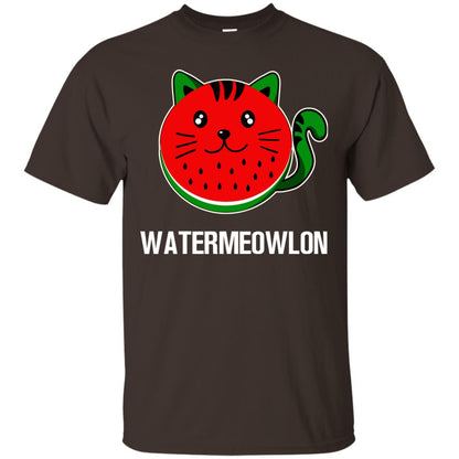 Watermeowlon Funny Summer Melon Fruit Shirt Dark Chocolate