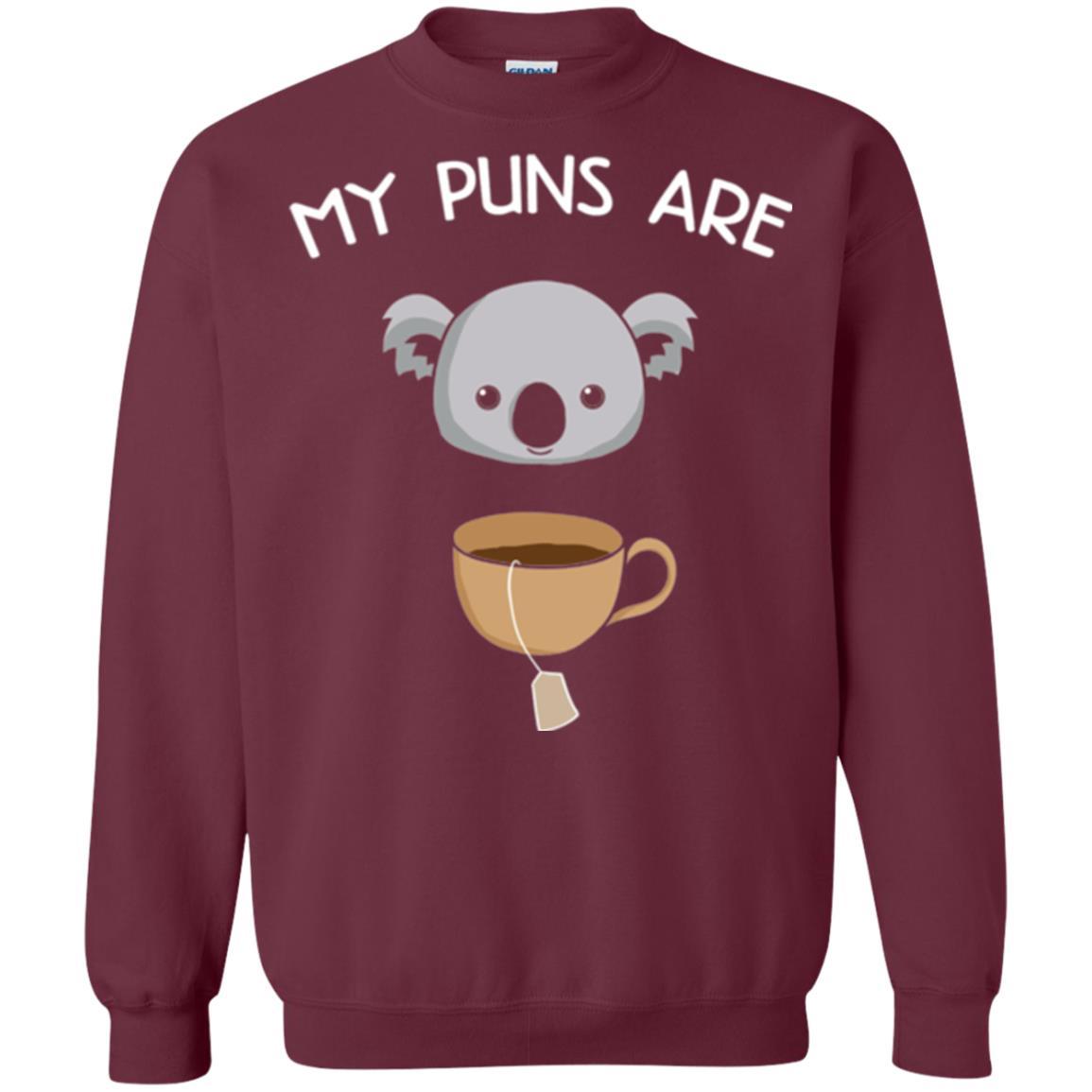 Animal Puns T-shirt My Puns Are Koala Tea Maroon