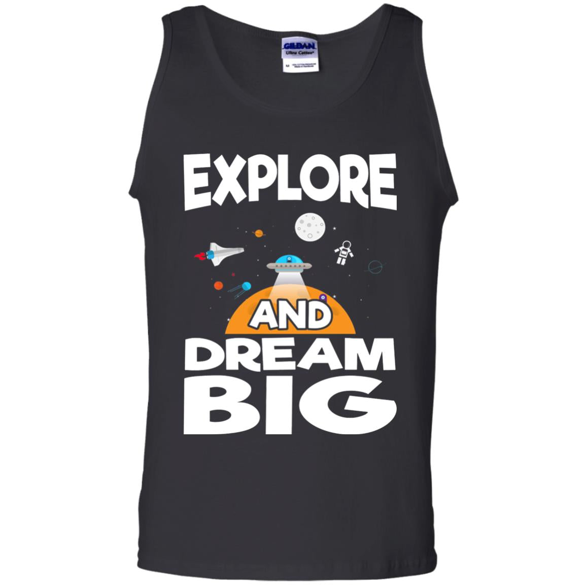 Explore And Dream Big Space Universe Planet Shirt Black