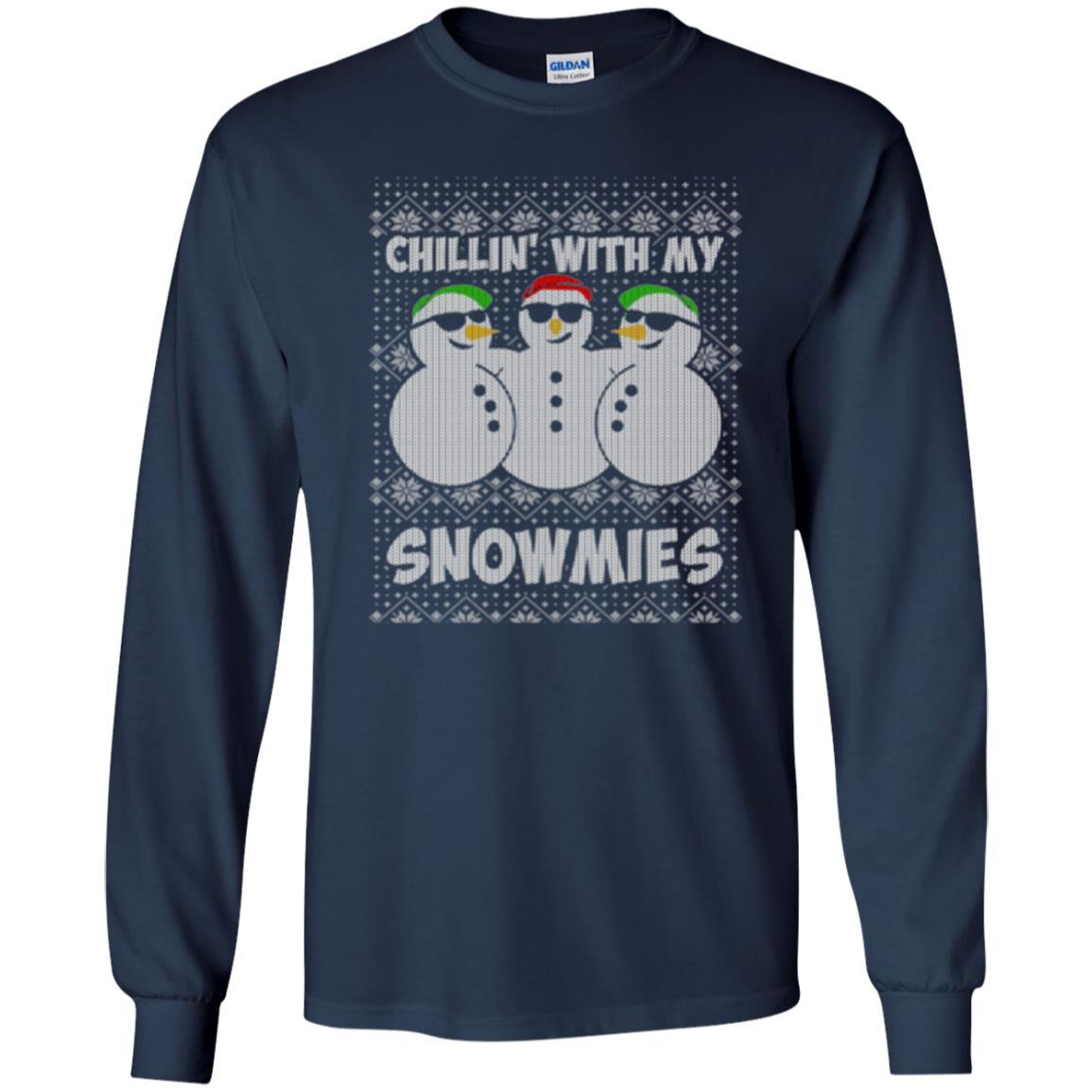 Christmas T-shirt Chillin With My Snowmies Navy