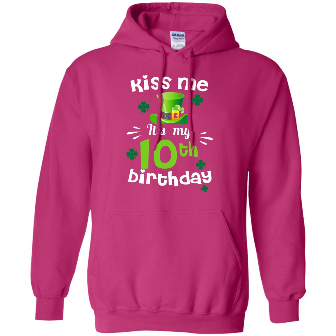 Kiss Me It_s My 10th Birthday Patrick_s Day T-shirt Heliconia