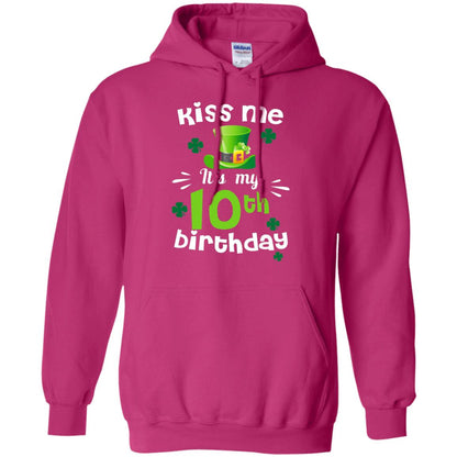 Kiss Me It_s My 10th Birthday Patrick_s Day T-shirt Heliconia