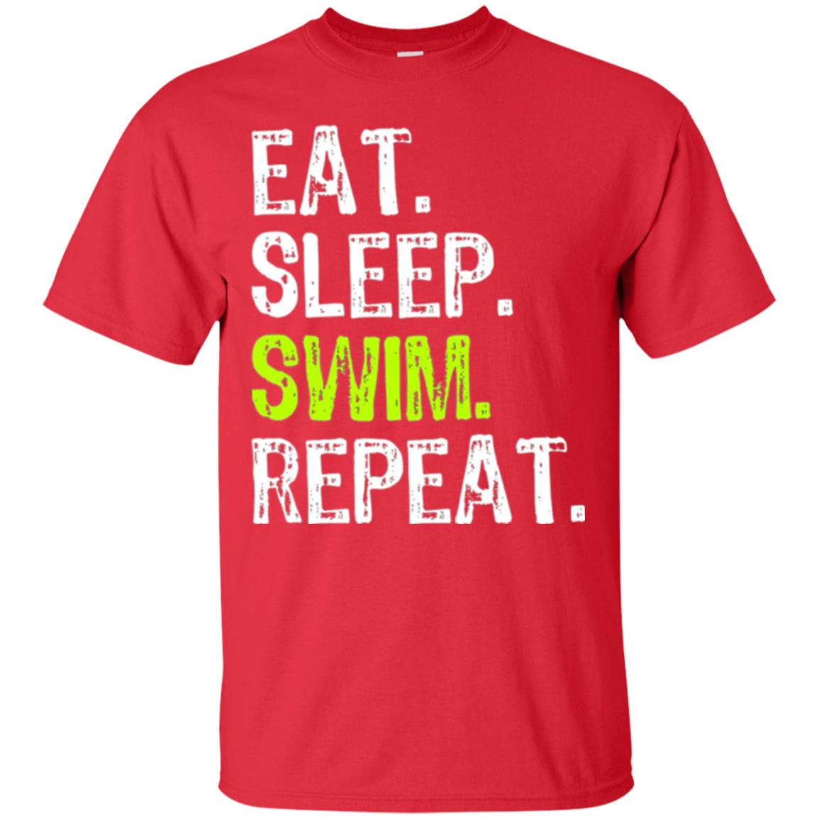 Swim Lovers T-shirt Eat Sleep Swim Repeat Red