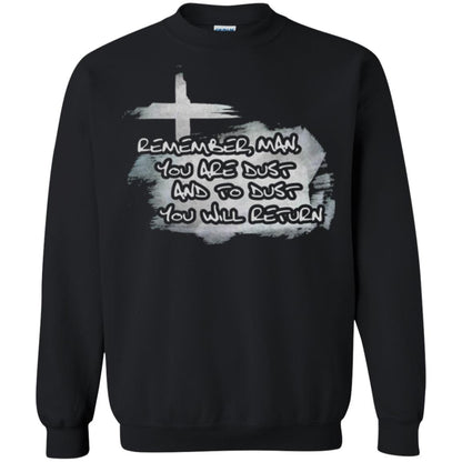 Ash Wednesday T-shirt Remember, Man, You Are Dust And To Dust You Will Return Black