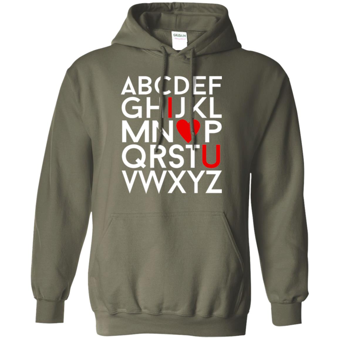 Happy Valentine_s Day Shirt, Alphabel I Love You Military Green