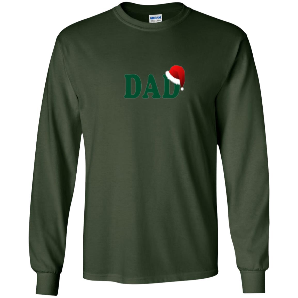 Christmas T-shirt Dad Santa Forest Green