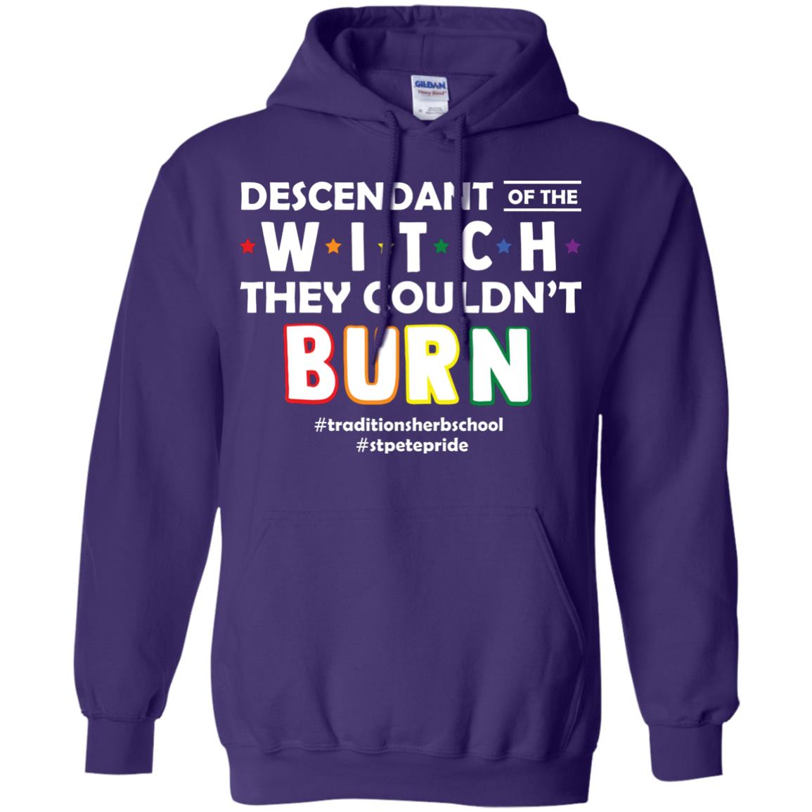 Descendant Of The Witch They Couldn_t Burn #traditionsherbschool #stpetepride Lgbt Shirt Purple