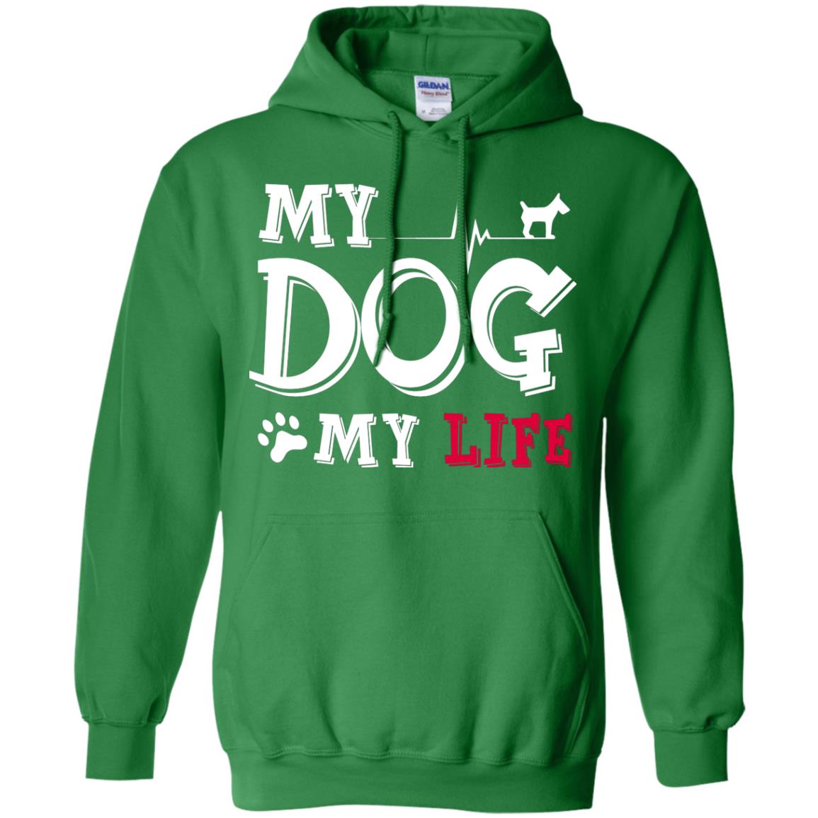 Dog Lovers T-shirt My Dog My Life Irish Green