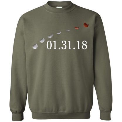 Usa Total Lunar Eclipse On January 31, 2018 T-shirt Military Green