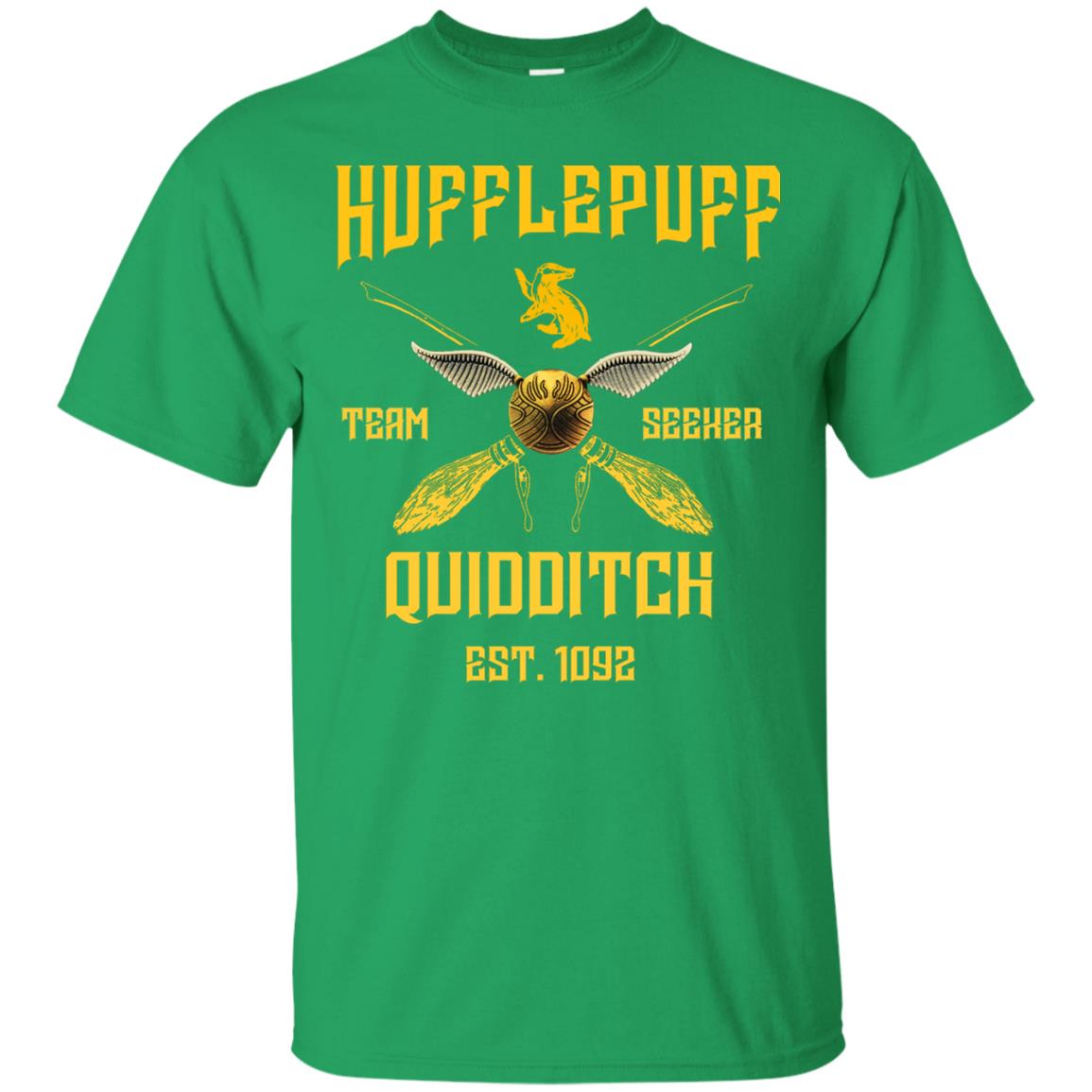 Hufflepuff Quidditch Team Seeker Est 1092 Harry Potter Shirt Irish Green