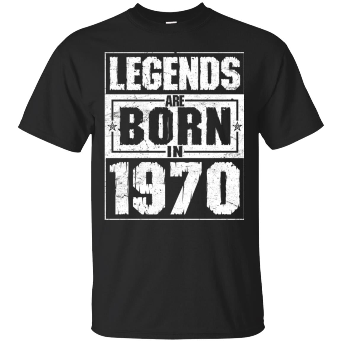 Brithday T-shirt Legends Are Born In 1970 Black