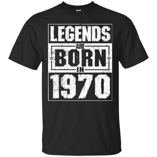 Brithday T-shirt Legends Are Born In 1970 Black