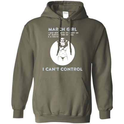 March Girl I Was Born With My Heart T-shirt Military Green