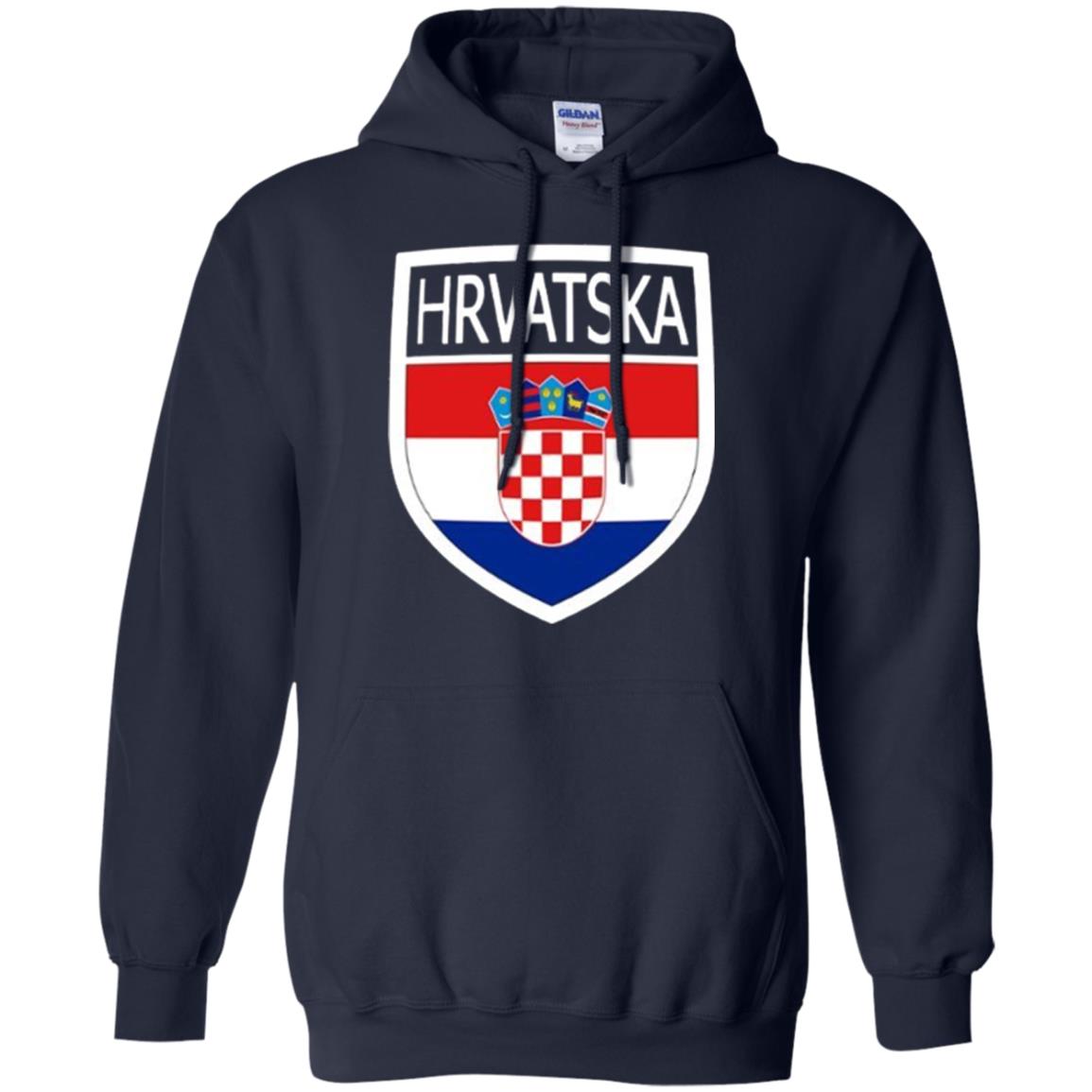 Croatia Shield T-shirt Hrvatska Patch Croatian Flag Badge Navy