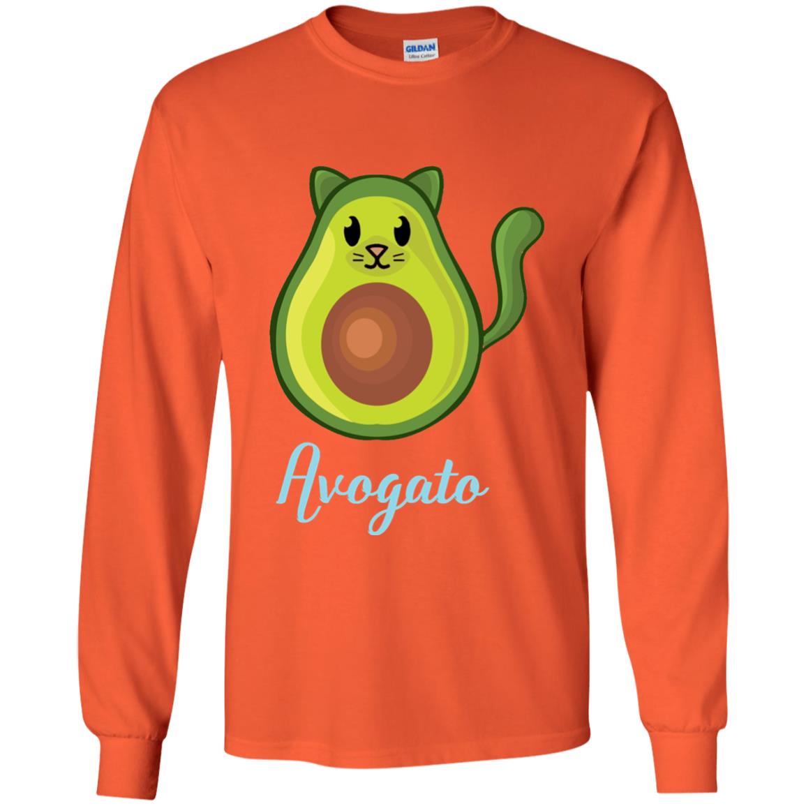 Avogato Avocado Cat Funny Avocato T-shirt Orange