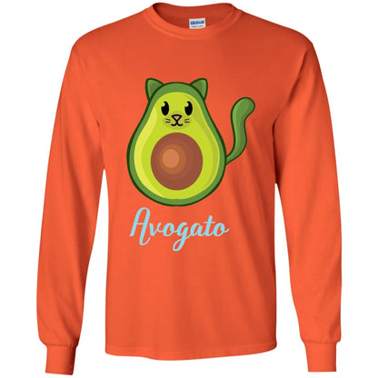 Avogato Avocado Cat Funny Avocato T-shirt Orange