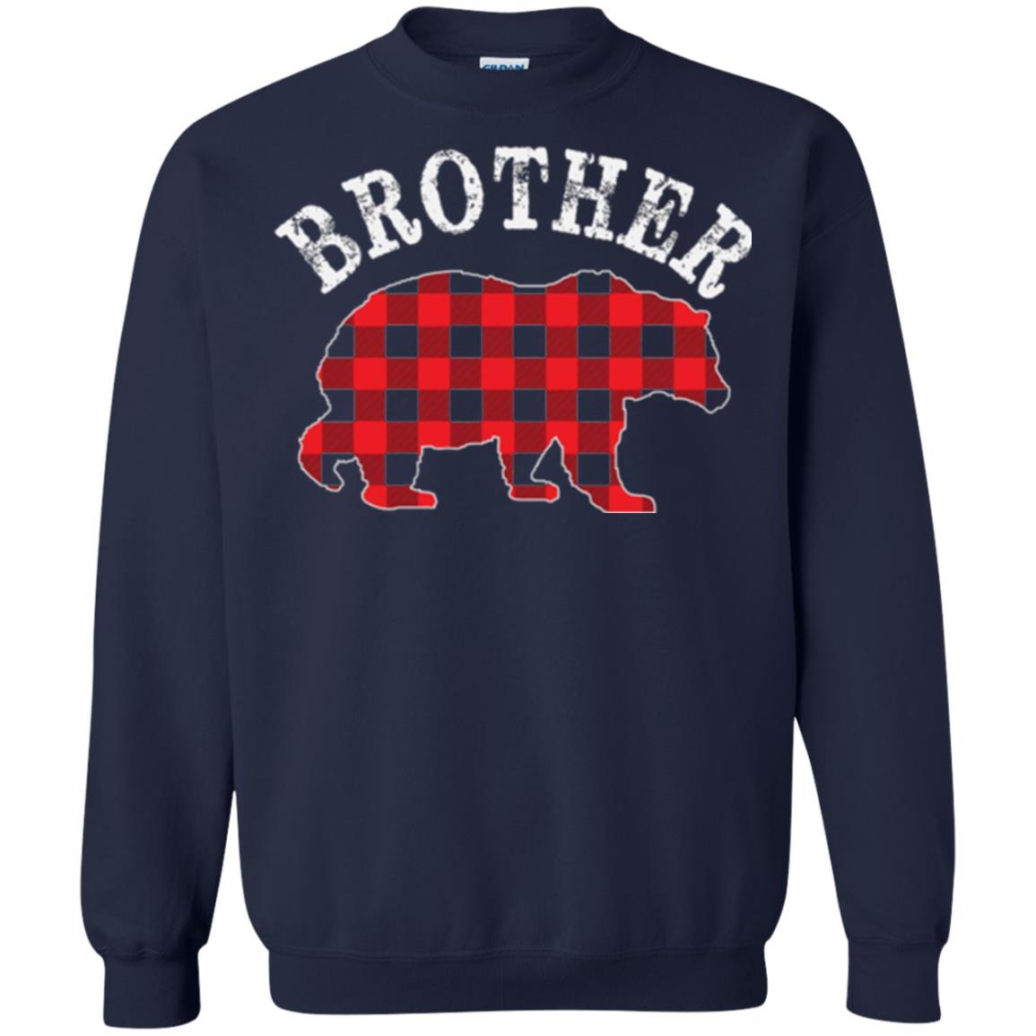 Christmas T-shirt Red Plaid Brother Bear Navy