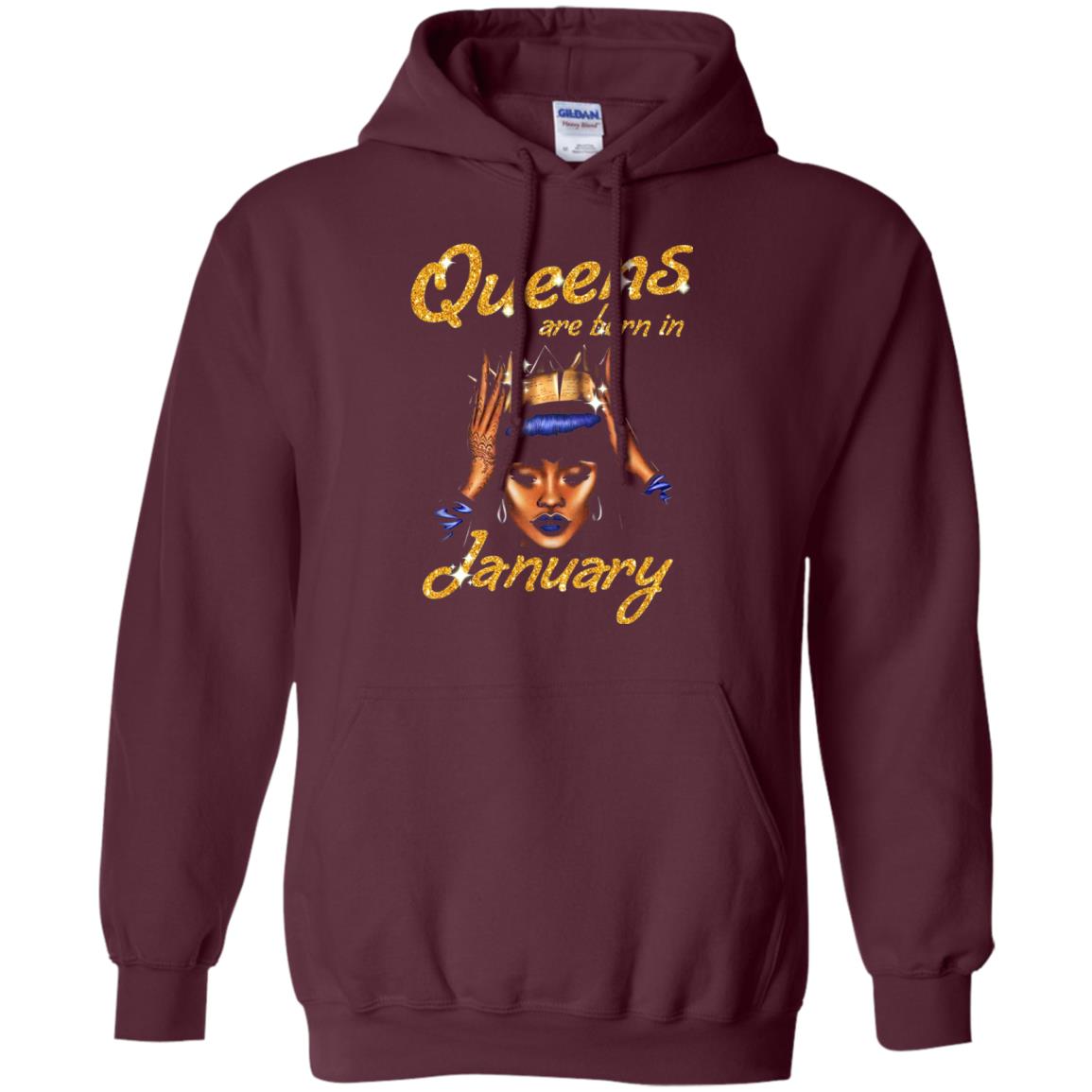 Birthday T-shirt Queens Are Born In January Maroon