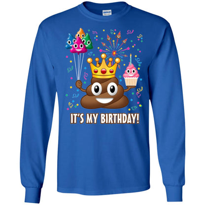 Poop Emoji T-shirt It_s My Birthday Royal