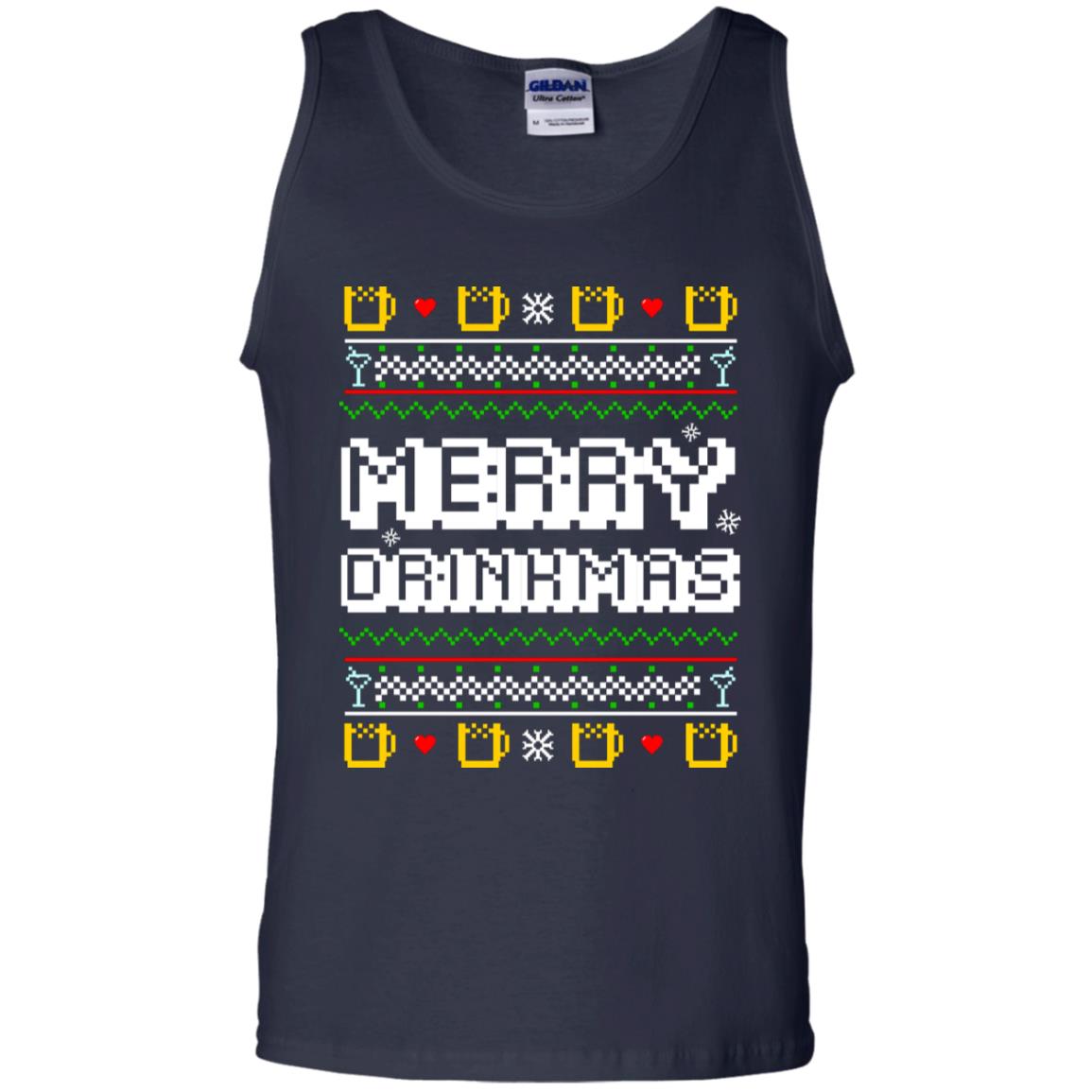 Merry Drinkmas X-mas Gift Shirt For Drinking Lovers Navy