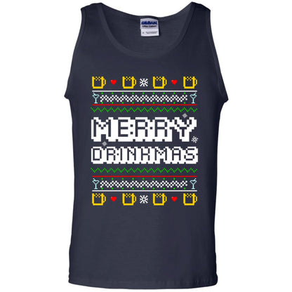 Merry Drinkmas X-mas Gift Shirt For Drinking Lovers Navy