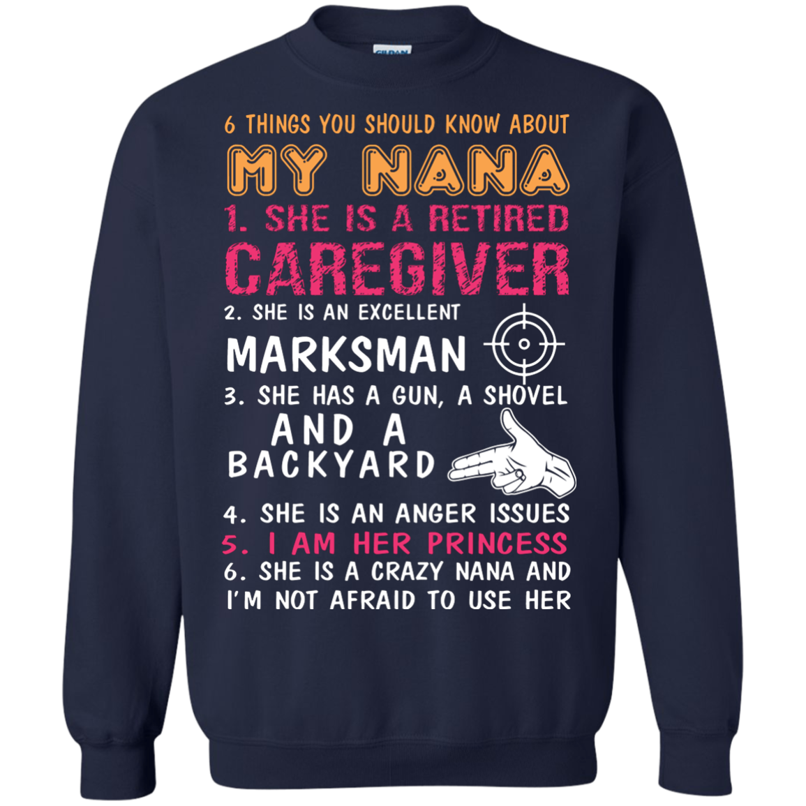 Family T-Shirt 6 Things You Should Know About My Nana Navy