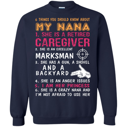 Family T-Shirt 6 Things You Should Know About My Nana Navy