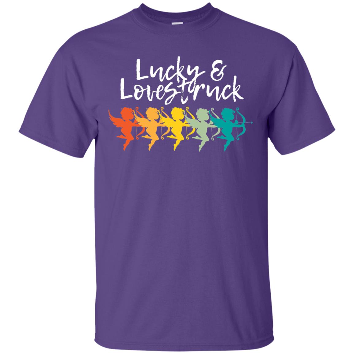 Vintage Retro Valentine_s Lucky Lovestruck Tshirt Purple