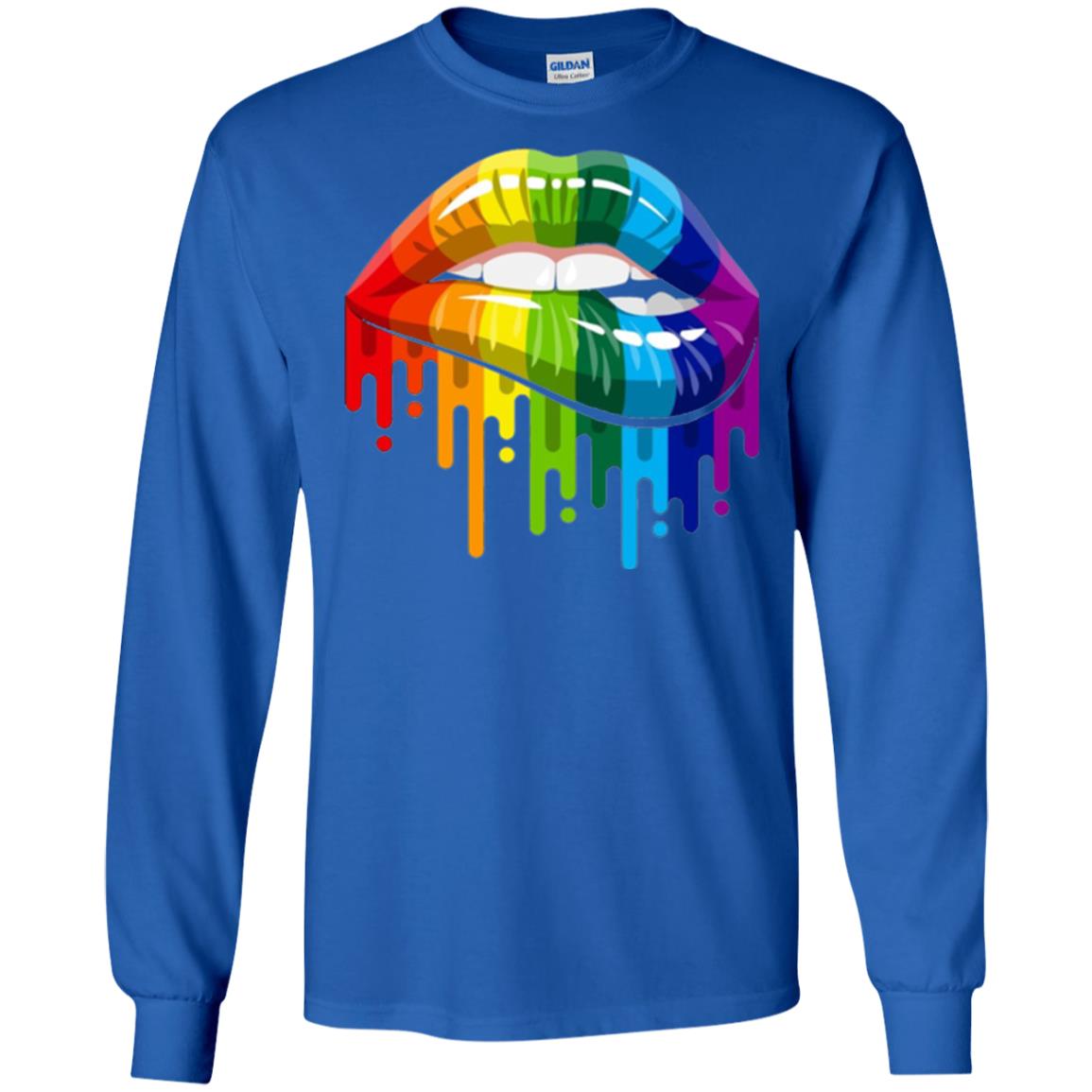 Rainbow Lips Pride Lgbt T-shirt Royal