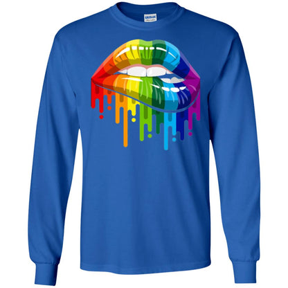 Rainbow Lips Pride Lgbt T-shirt Royal