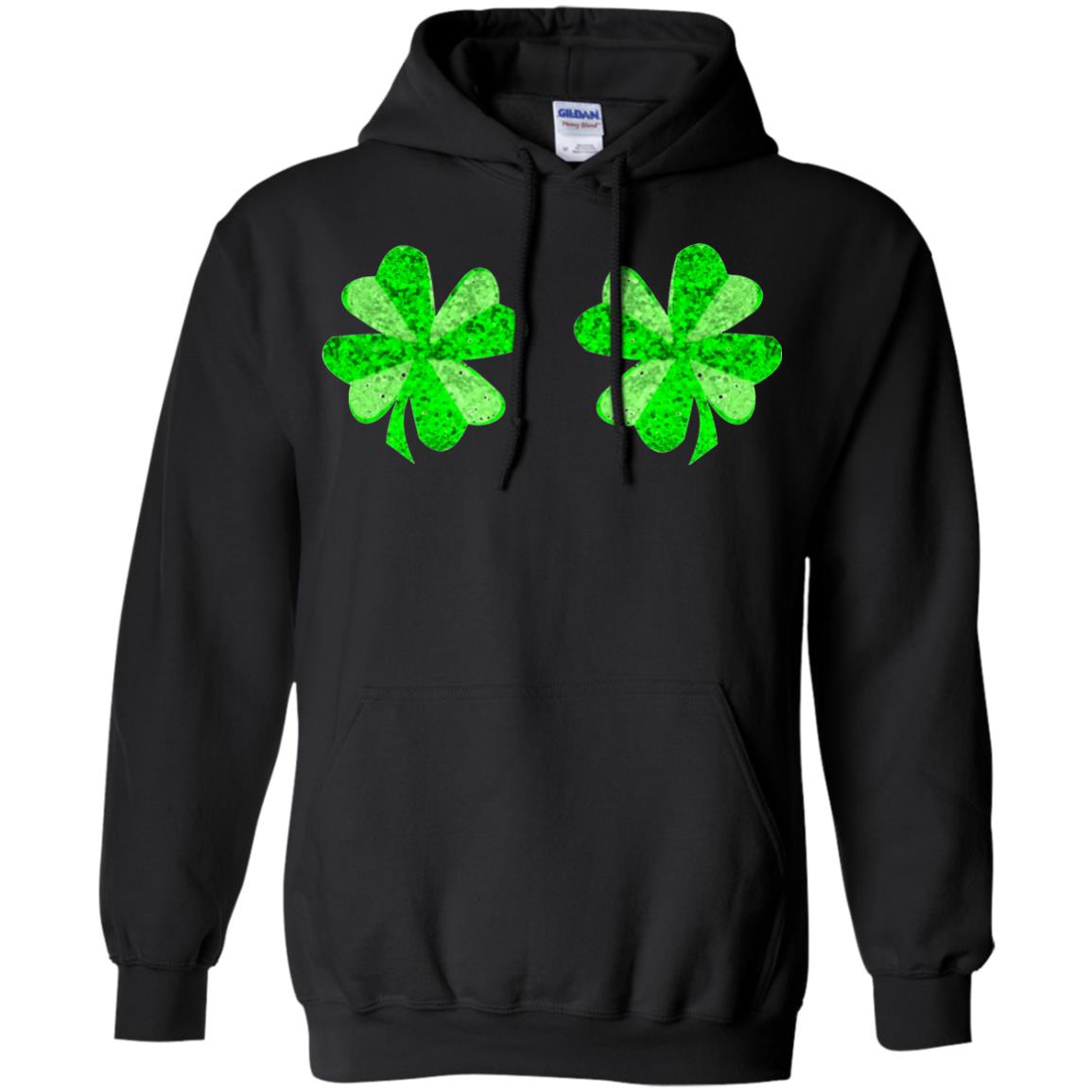 Funny Shamrock Boobs St Patricks Day T-shirt Black