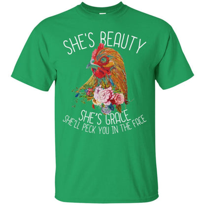 Chicken T-shirt She's Beauty She's Grace Irish Green