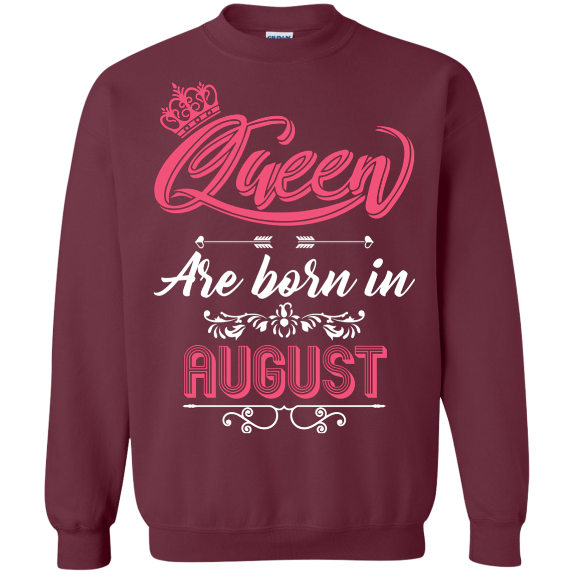 Brithday T-Shirt Queen Are Born In August Maroon