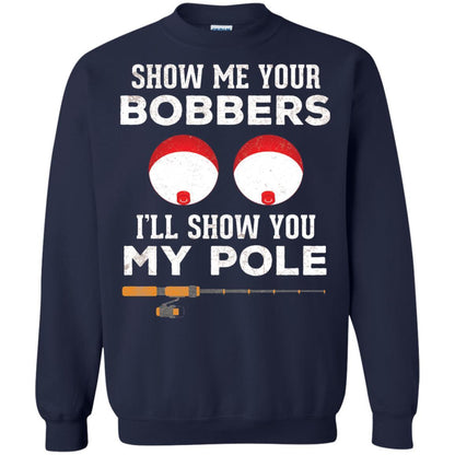 Fisherman T-shirt Show Me Your Bobbers Navy