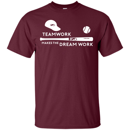 Baseball T-shirt Teamwork Makes The Dream Work Maroon