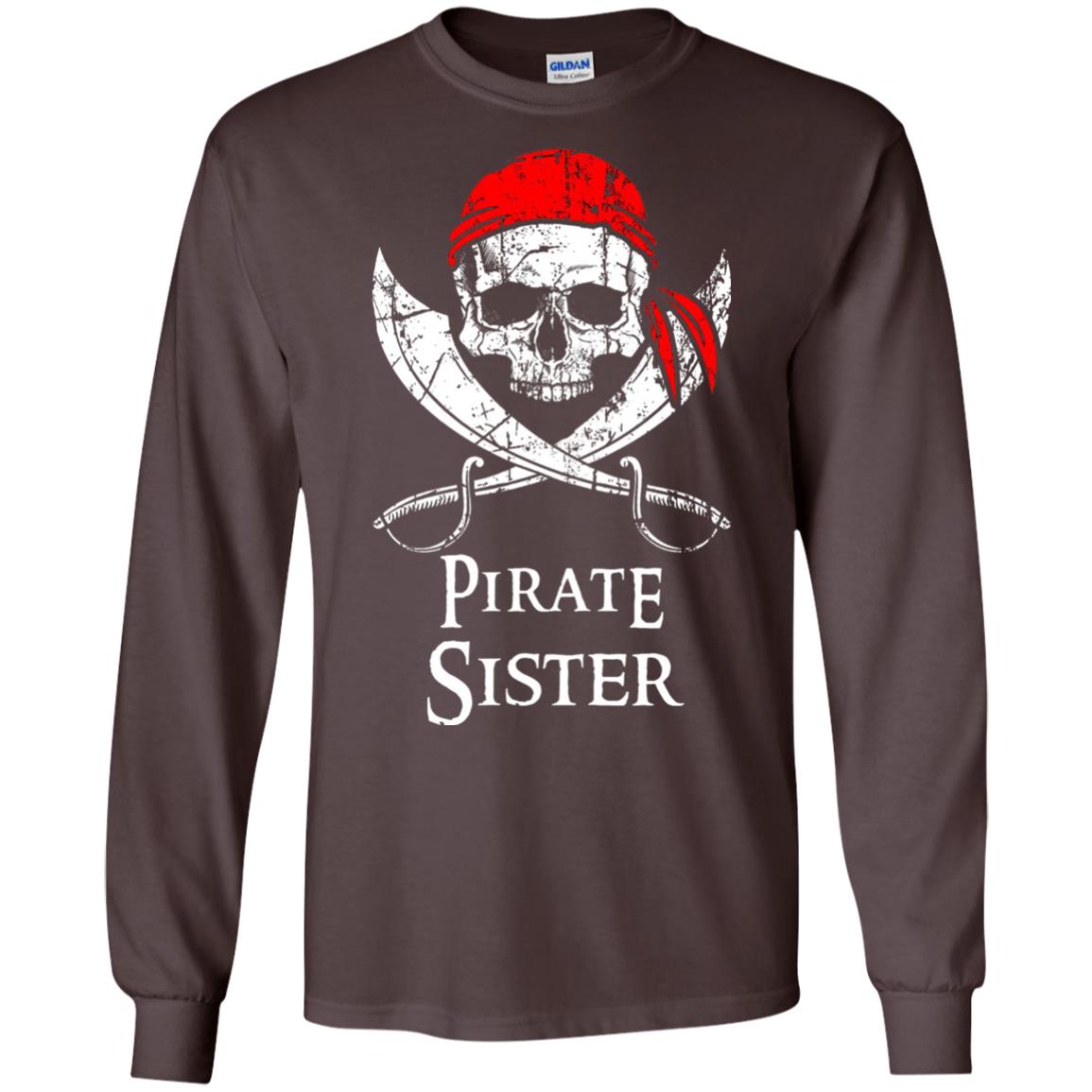 Family T-shirt Pirate Sister Jolly Roger Skull Crossbones Dark Chocolate