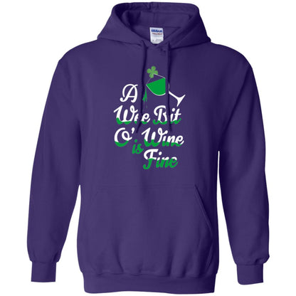 A Wee Bit O_ Wine Is Fine St. Patrick_s Day T-shirt Purple
