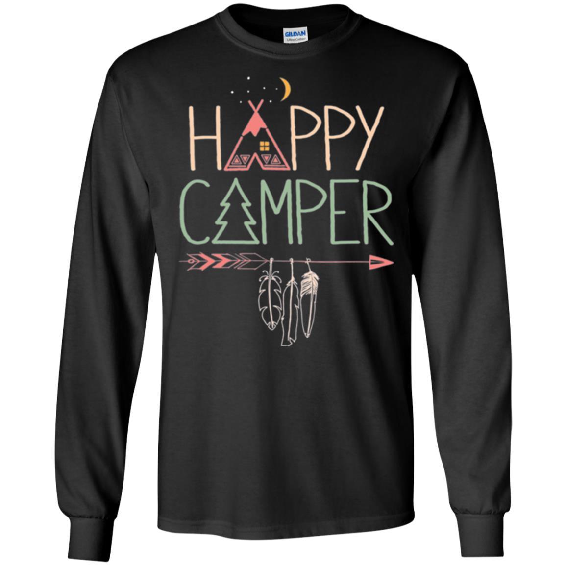 Camper T-shirt Happy Camping Black