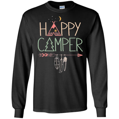 Camper T-shirt Happy Camping Black