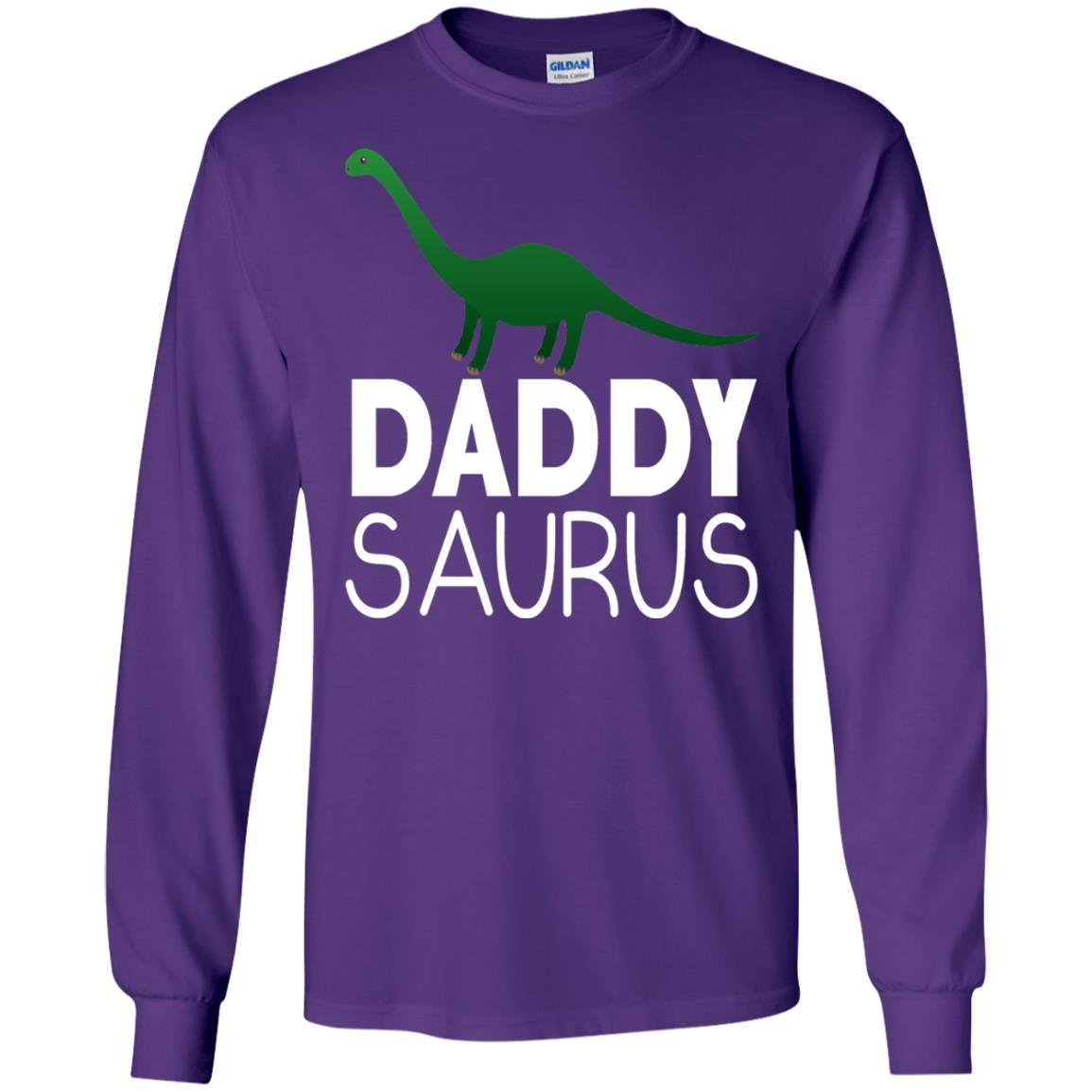 Daddy Saurus Dinosaur Matching Daddy T-shirt Purple