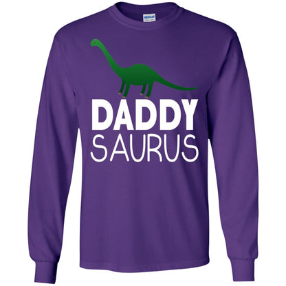 Daddy Saurus Dinosaur Matching Daddy T-shirt Purple